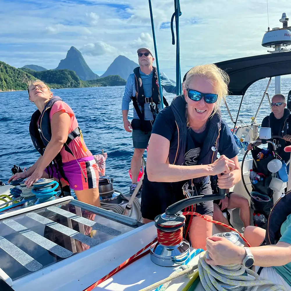 sailing crew in caribbean