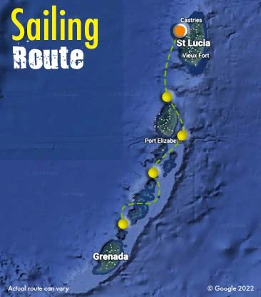 Grenadines sailing route