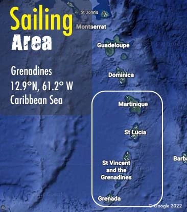 Grenadines sailing area map