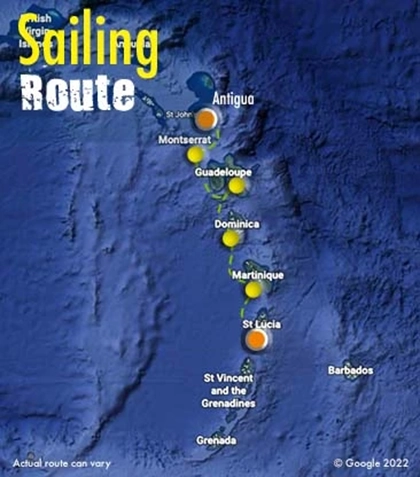 Leeward Islands sailing map