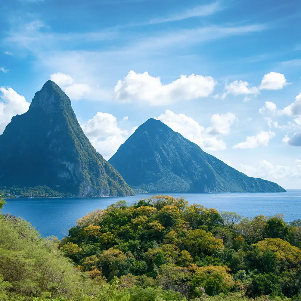 st lucia pitons