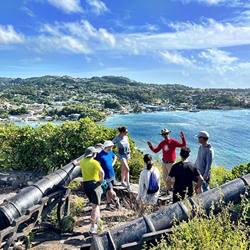 crew exploring ashore in st lucia on a sailing holiday