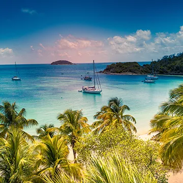 yacht anchored in grenadines