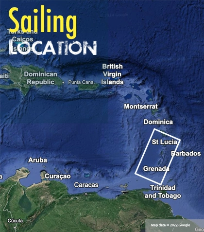 Grenadines sailing area map