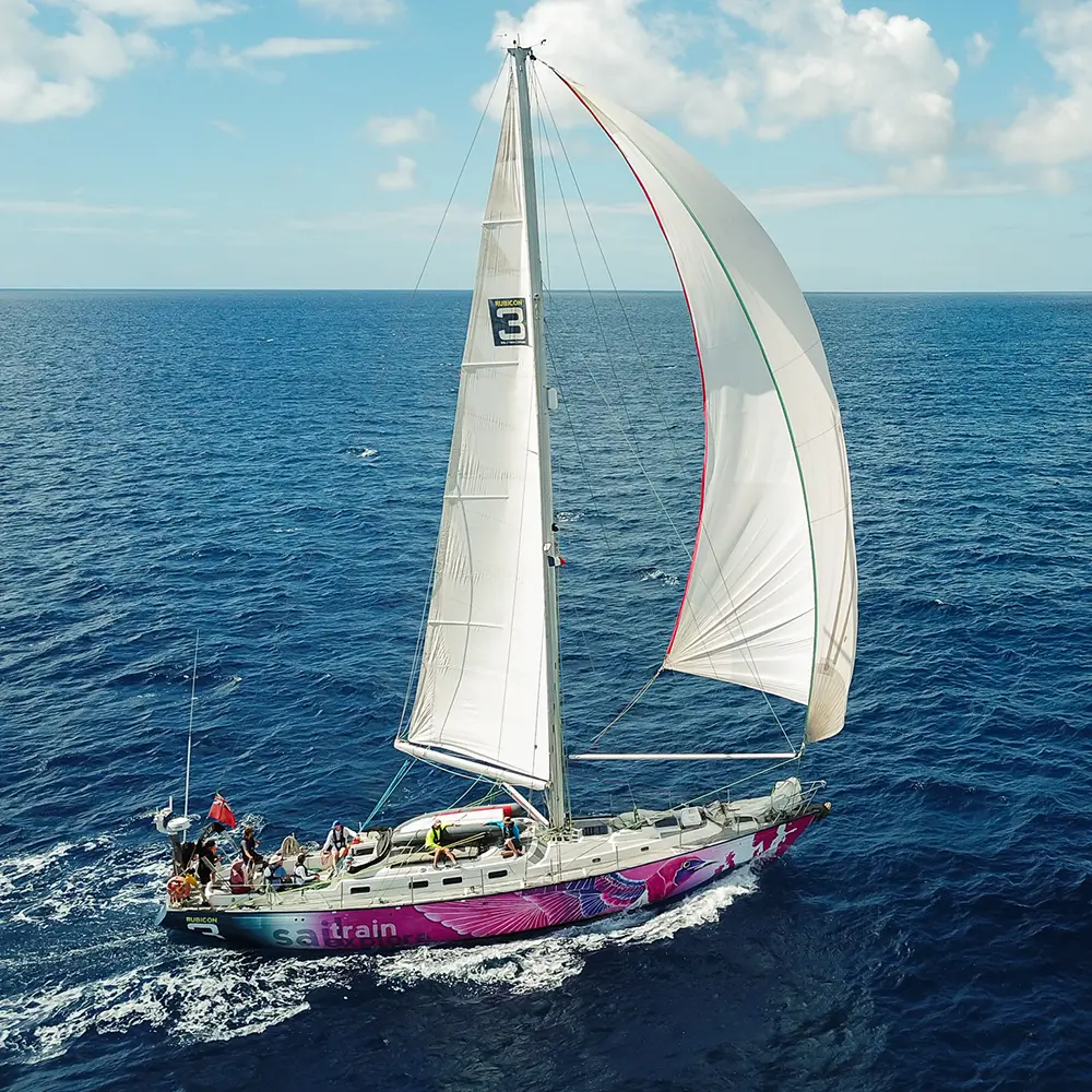 atlantic ocean sailing under spinnaker