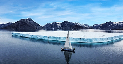 Yacht by iceberg