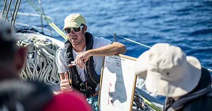 sailing instructor teaching sailing terms