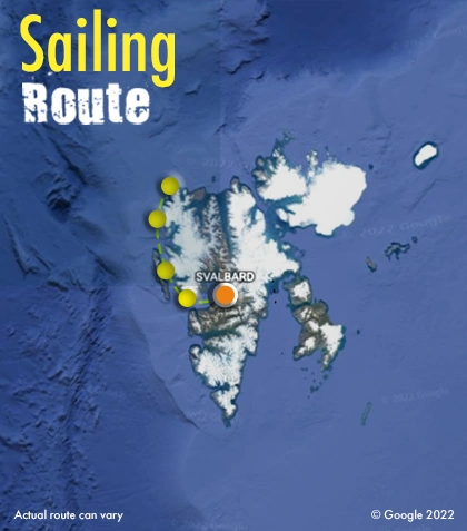 svalbard sailing route map