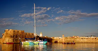 el jadida - yacht at anchor