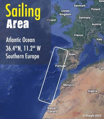 sailing spain to canaries area map