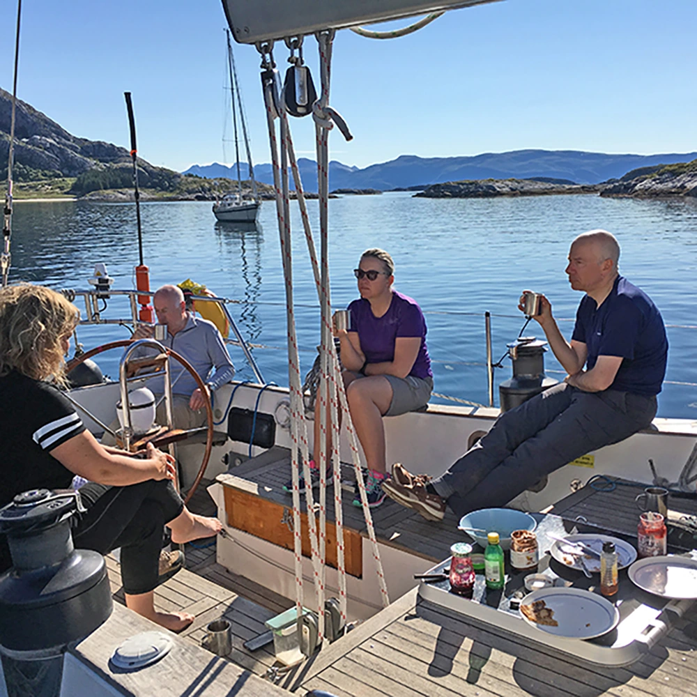 breakfast at anchor