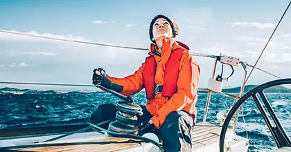 single woman sailing