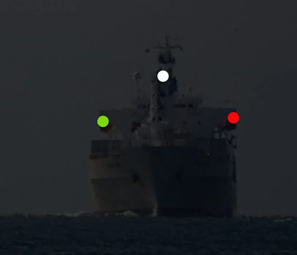 navigation lights at night