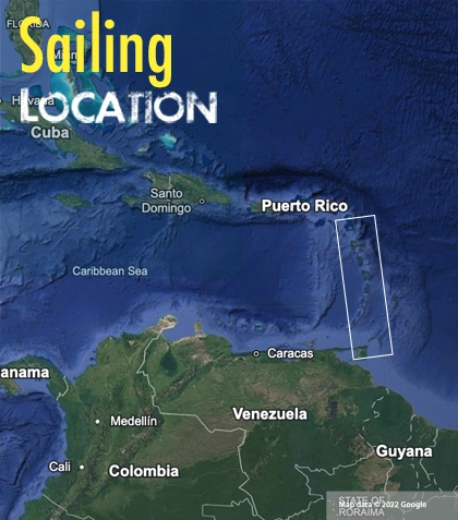Sail grenada to antigua area map